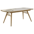 Pemberly Row 7-Piece Wood & Fabric Dining Set in Weathered Natural/Gray