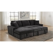 Pemberly Row Fabric Upholstered Sleeper Sectional Sofa LAF Chaise in Gray