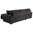 Pemberly Row Fabric Upholstered Sleeper Sectional Sofa LAF Chaise in Gray