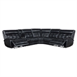 Pemberly Row 3-Piece Leather Dual Power Reclining Sectional Sofa in Black