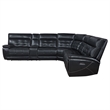 Pemberly Row 3-Piece Leather Dual Power Reclining Sectional Sofa in Black