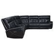 Pemberly Row 3-Piece Leather Dual Power Reclining Sectional Sofa in Black