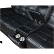 Pemberly Row 3-Piece Leather Dual Power Reclining Sectional Sofa in Black