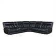 Pemberly Row 3-Piece Leather Dual Power Reclining Sectional Sofa in Black