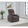 Pemberly Row Transitional Chenille Power Lift Massage Chair in Brown