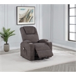 Pemberly Row Transitional Chenille Power Lift Massage Chair in Brown