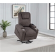 Pemberly Row Transitional Chenille Power Lift Massage Chair in Brown