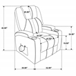 Pemberly Row Transitional Chenille Power Lift Massage Chair in Brown