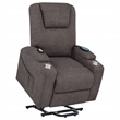 Pemberly Row Transitional Chenille Power Lift Massage Chair in Brown