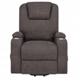 Pemberly Row Transitional Chenille Power Lift Massage Chair in Brown