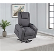 Pemberly Row Transitional Chenille Power Lift Massage Chair in Dark Gray