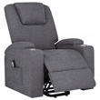 Pemberly Row Transitional Chenille Power Lift Massage Chair in Dark Gray