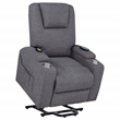 Pemberly Row Transitional Chenille Power Lift Massage Chair in Dark Gray