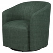 Pemberly Row Transitional Fabric Swivel Accent Chair in Green