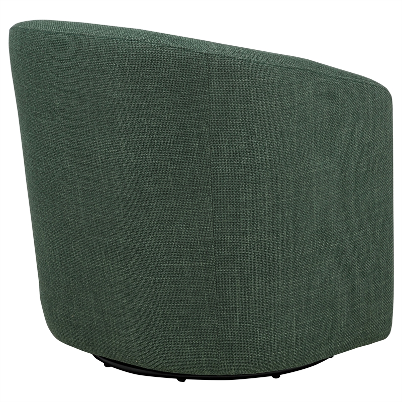 Pemberly Row Transitional Fabric Swivel Accent Chair in Green