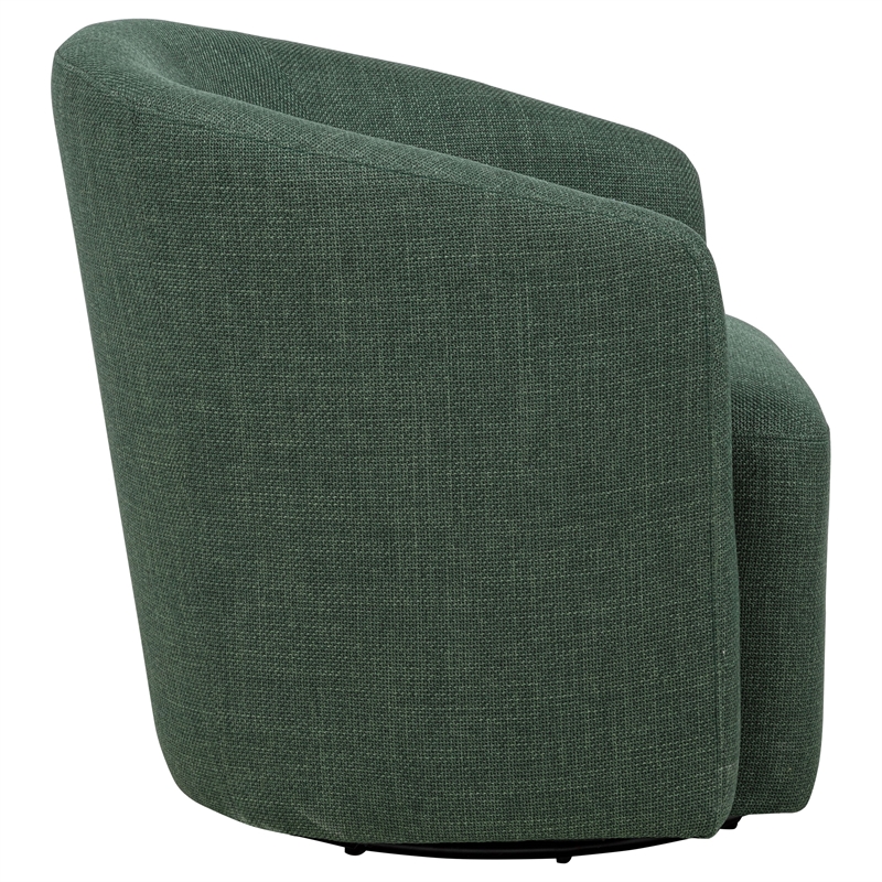 Pemberly Row Transitional Fabric Swivel Accent Chair in Green