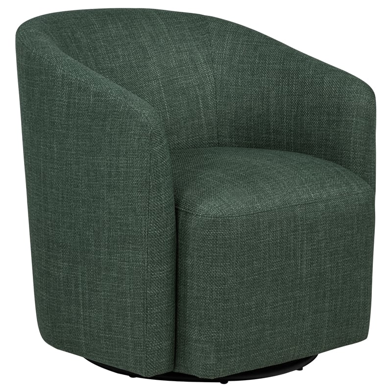 Pemberly Row Transitional Fabric Swivel Accent Chair in Green