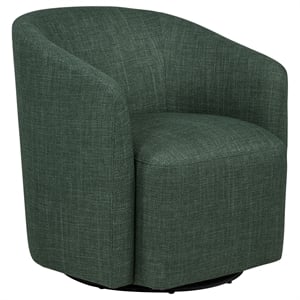 Pemberly Row Transitional Fabric Swivel Accent Chair in Green