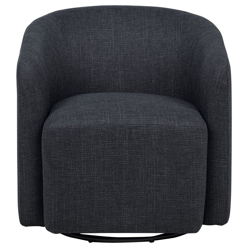 Pemberly Row Transitional Fabric Swivel Accent Chair in Anthracite Gray