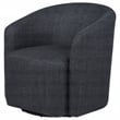 Pemberly Row Transitional Fabric Swivel Accent Chair in Anthracite Gray