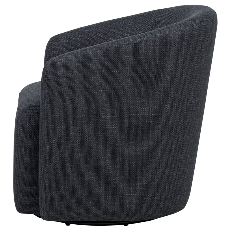 Pemberly Row Transitional Fabric Swivel Accent Chair in Anthracite Gray