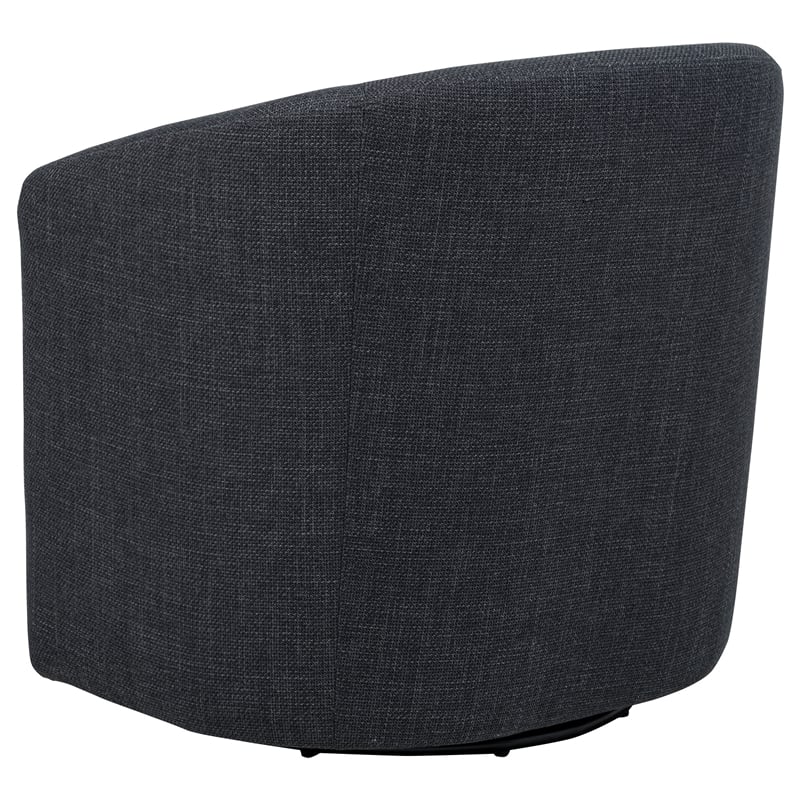 Pemberly Row Transitional Fabric Swivel Accent Chair in Anthracite Gray