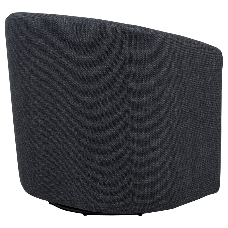 Pemberly Row Transitional Fabric Swivel Accent Chair in Anthracite Gray