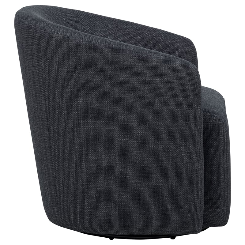 Pemberly Row Transitional Fabric Swivel Accent Chair in Anthracite Gray