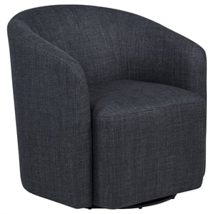 Pemberly Row Transitional Fabric Swivel Accent Chair in Anthracite Gray