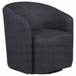 Pemberly Row Transitional Fabric Swivel Accent Chair in Anthracite Gray