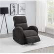 Pemberly Row Transitional Fabric Power Recliner Chair in Charcoal Gray
