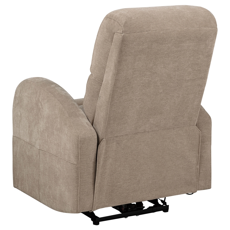 Pemberly Row Transitional Fabric Power Recliner Chair in Camel