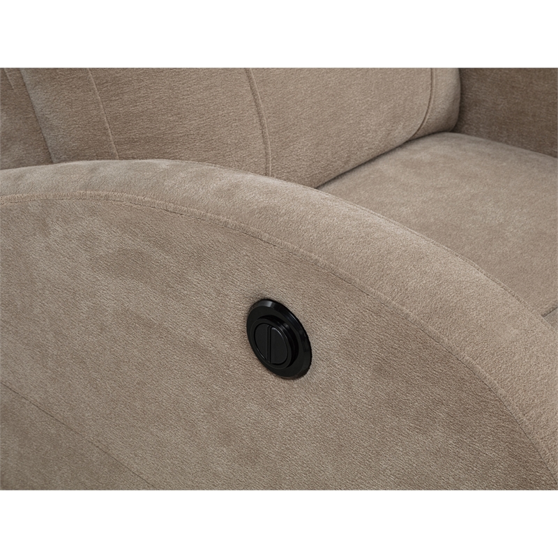 Pemberly Row Transitional Fabric Power Recliner Chair in Camel