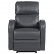 Pemberly Row Upholstered Faux Leather Power Recliner Chair in Grey