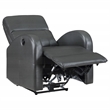 Pemberly Row Upholstered Faux Leather Power Recliner Chair in Grey