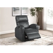 Pemberly Row Upholstered Faux Leather Power Recliner Chair in Grey