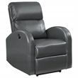 Pemberly Row Upholstered Faux Leather Power Recliner Chair in Grey