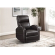 Pemberly Row Upholstered Faux Leather Power Recliner Chair in Brown