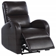 Pemberly Row Upholstered Faux Leather Power Recliner Chair in Brown