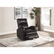 Pemberly Row Upholstered Faux Leather Power Recliner Chair in Brown