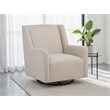Pemberly Row Upholstered Fabric Swivel Glider Arm Chair in Latte