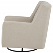 Pemberly Row Upholstered Fabric Swivel Glider Arm Chair in Latte