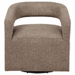 Pemberly Row Contemporary Fabric Swivel Accent Chair in Rocky Road Brown