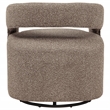 Pemberly Row Contemporary Fabric Swivel Accent Chair in Rocky Road Brown