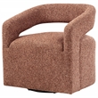 Pemberly Row Contemporary Fabric Swivel Accent Chair in Berry