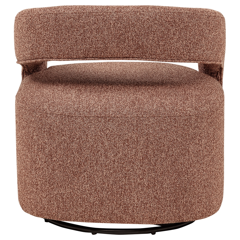 Pemberly Row Contemporary Fabric Swivel Accent Chair in Berry