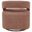 Pemberly Row Contemporary Fabric Swivel Accent Chair in Berry