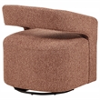 Pemberly Row Contemporary Fabric Swivel Accent Chair in Berry