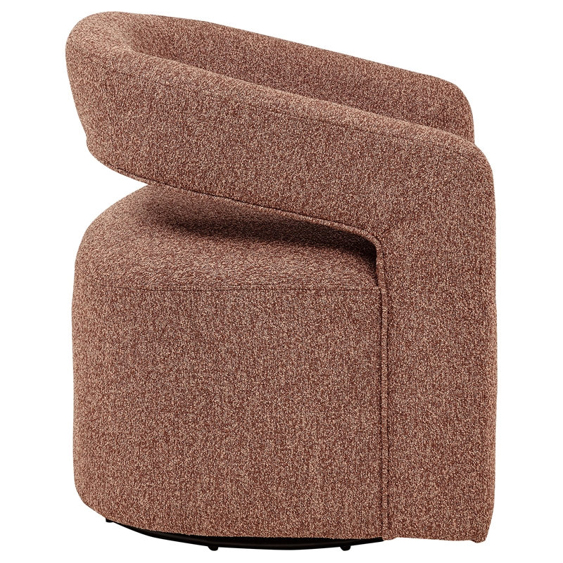 Pemberly Row Contemporary Fabric Swivel Accent Chair in Berry