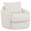 Pemberly Row Transitional Corduroy Fabric Swivel Accent Arm Chair in Ivory